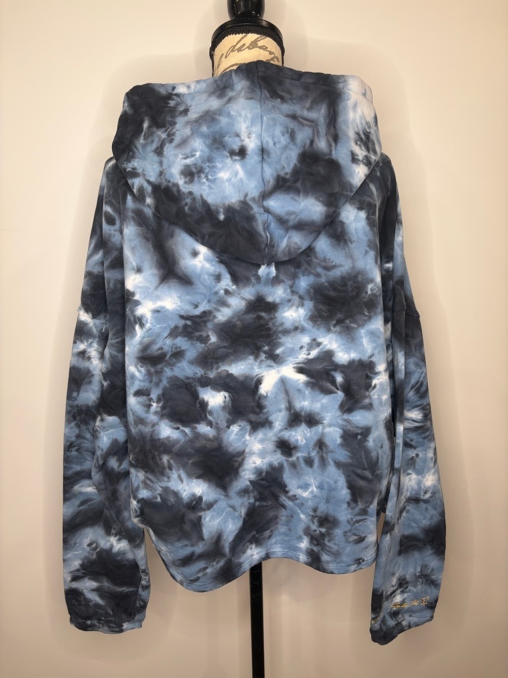 Laila Ali stretch cotton pullover ruched cinched tie dye pullover hoodie XL - Picture 4 of 13